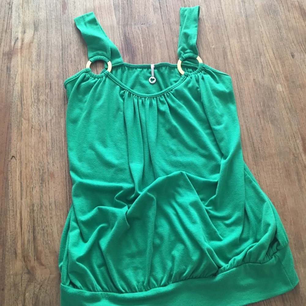 Green embellished top